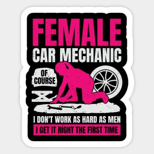 Female Automotive Car Mechanic Girl Gift Sticker